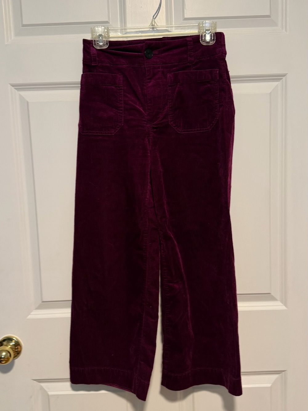 Anthropologie Plum Corduroy Wide-Leg Pants